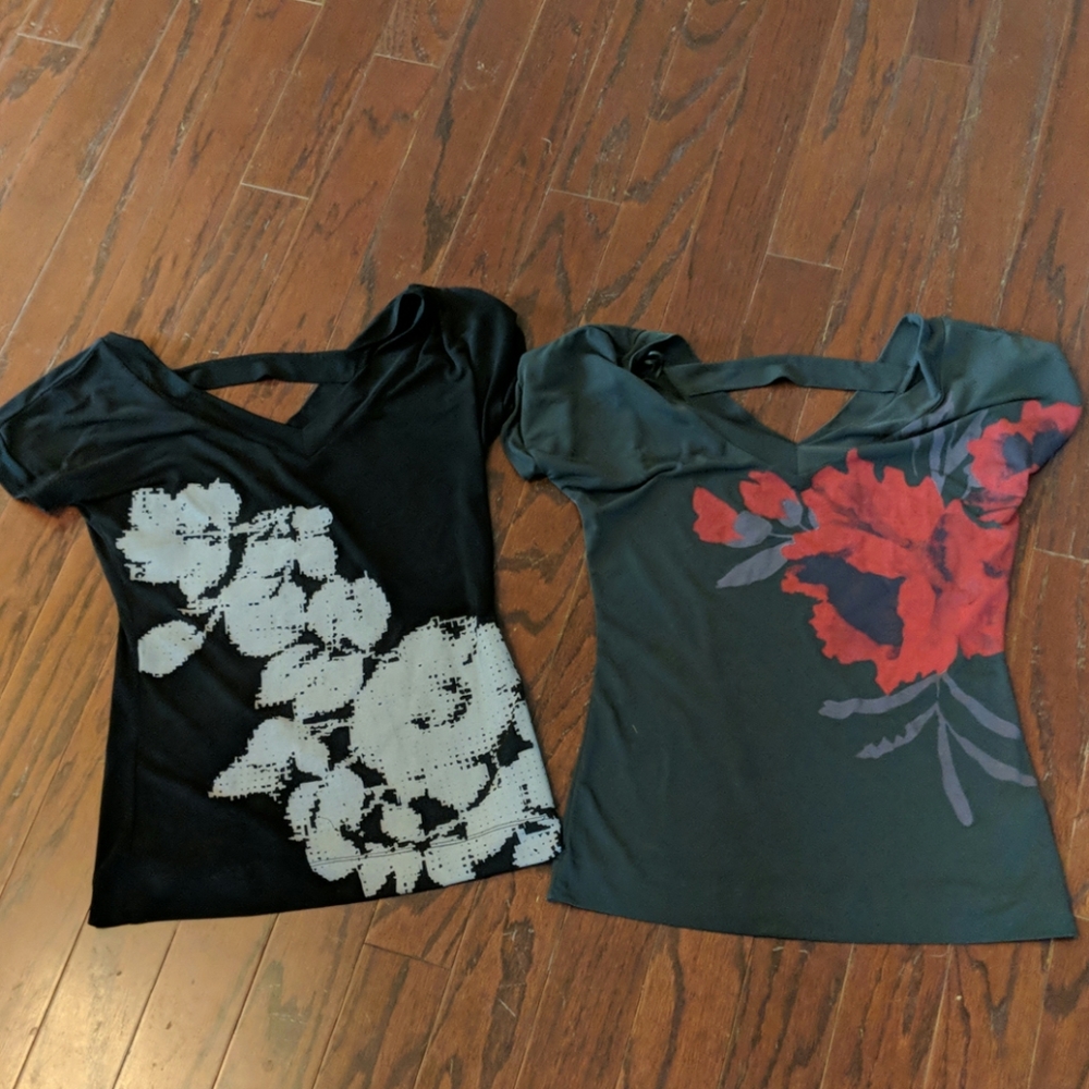 Lot of two banana republic shirts floral tops